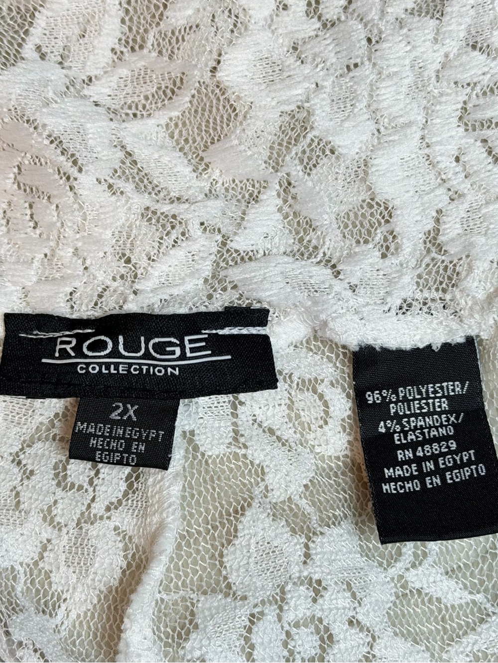 Rouge Collection White Ruched Lace Flare Pants 2X Sheer Beach Cover Up Boho - Picture 8 of 14